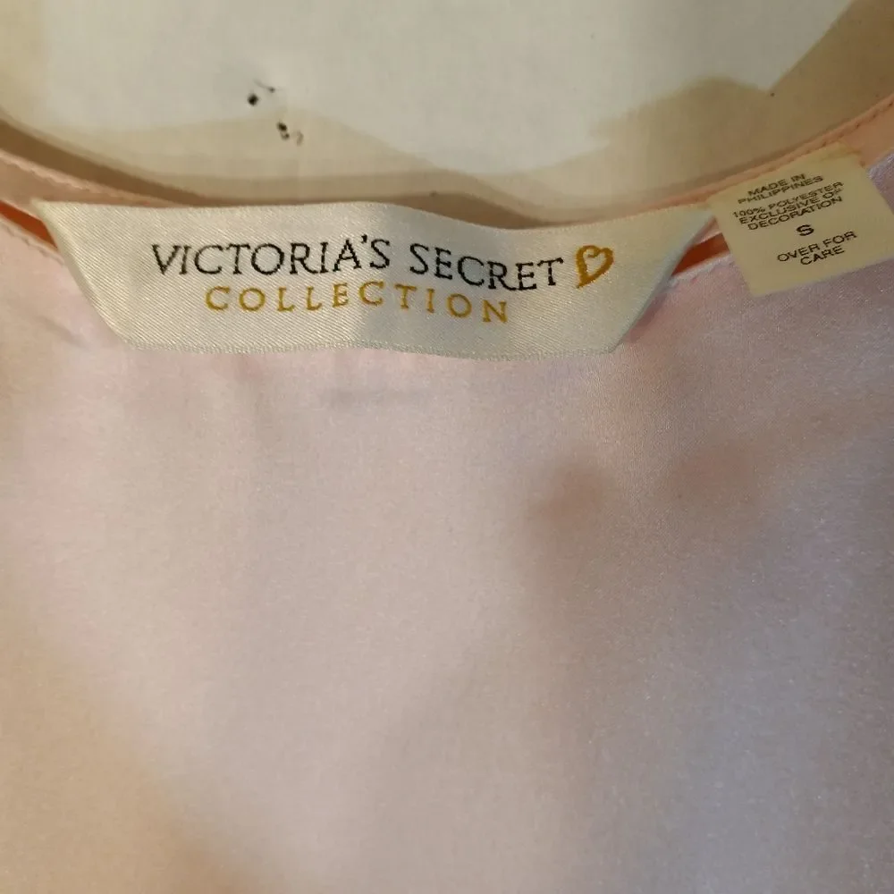 Victoria Secret Gold Collection Satiny Pink Night Gown sz S